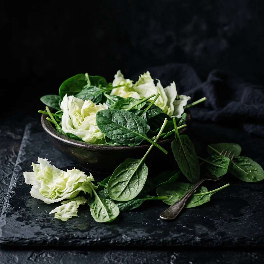 Espinacas y lechuga iceberg